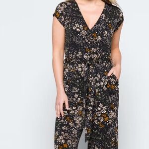 Knit Jump Suit floral black